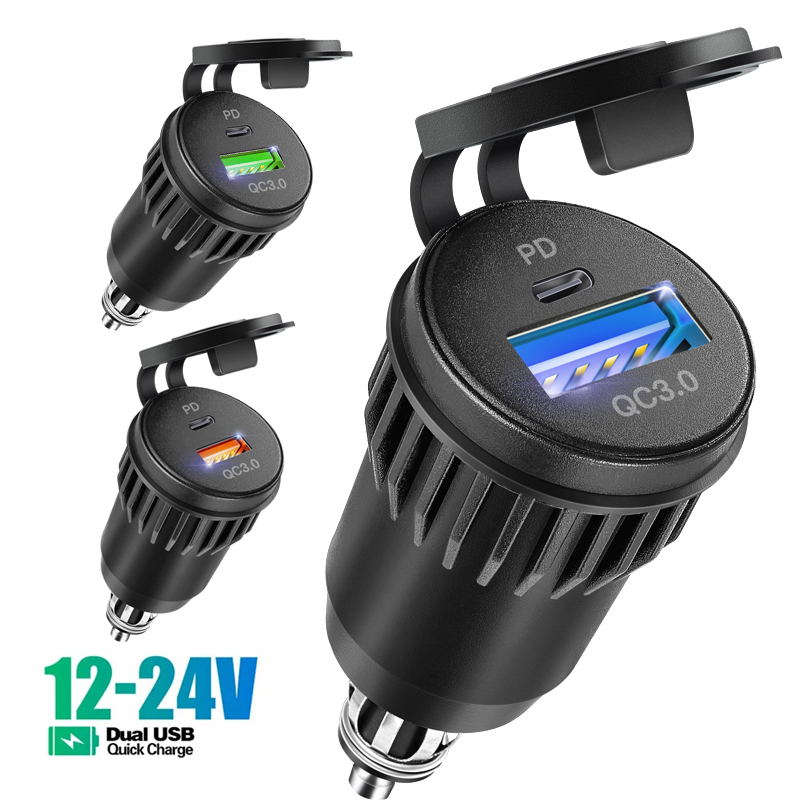 Usb C Power Adapter - Motorfiets QC3.0 USB Type C PD