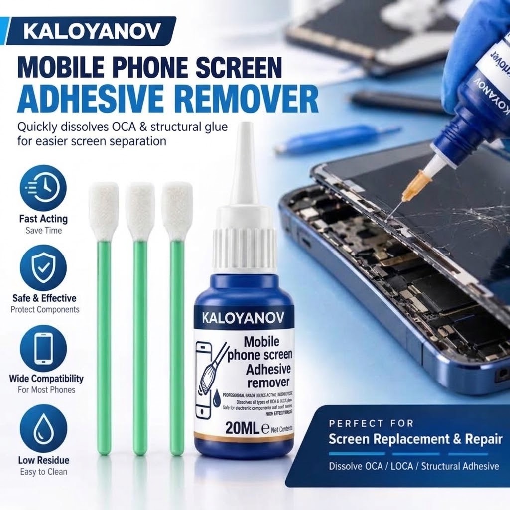 Screen Cleaning Kit - Lijmverwijderaar voor mobiele telefoonschermen, precisienaald, platte