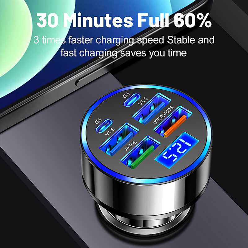 100W 6-poorts USB Type-C autol - Usb C Power Adapter recensie en prijs