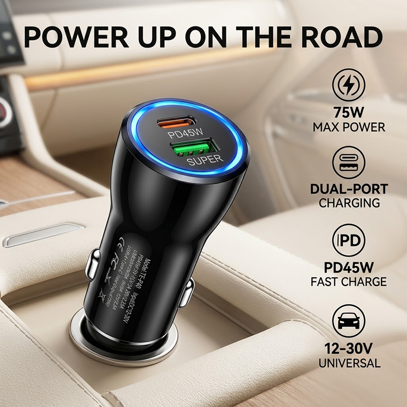 Dubbele poort 45W USB-C autola - Usb C Power Adapter recensie en prijs