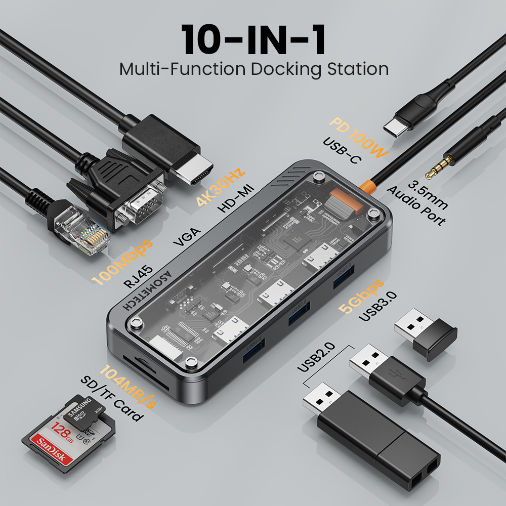 10 in 1 hub USB 3.0 type C naa - Laptop Accessories Price recensie en prijs